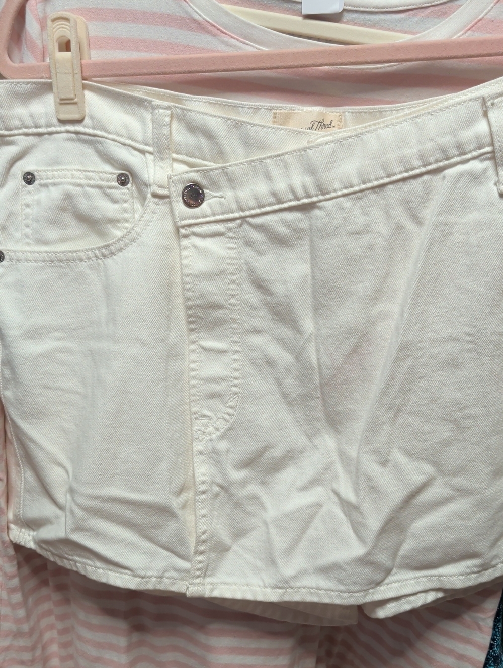 NWT Universal Thread Cream Denim Skort - Clean Five-Pocket Style